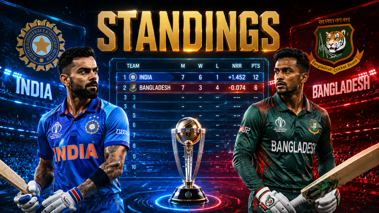 India National Cricket Team Vs Bangladesh National Cricket Team Standings